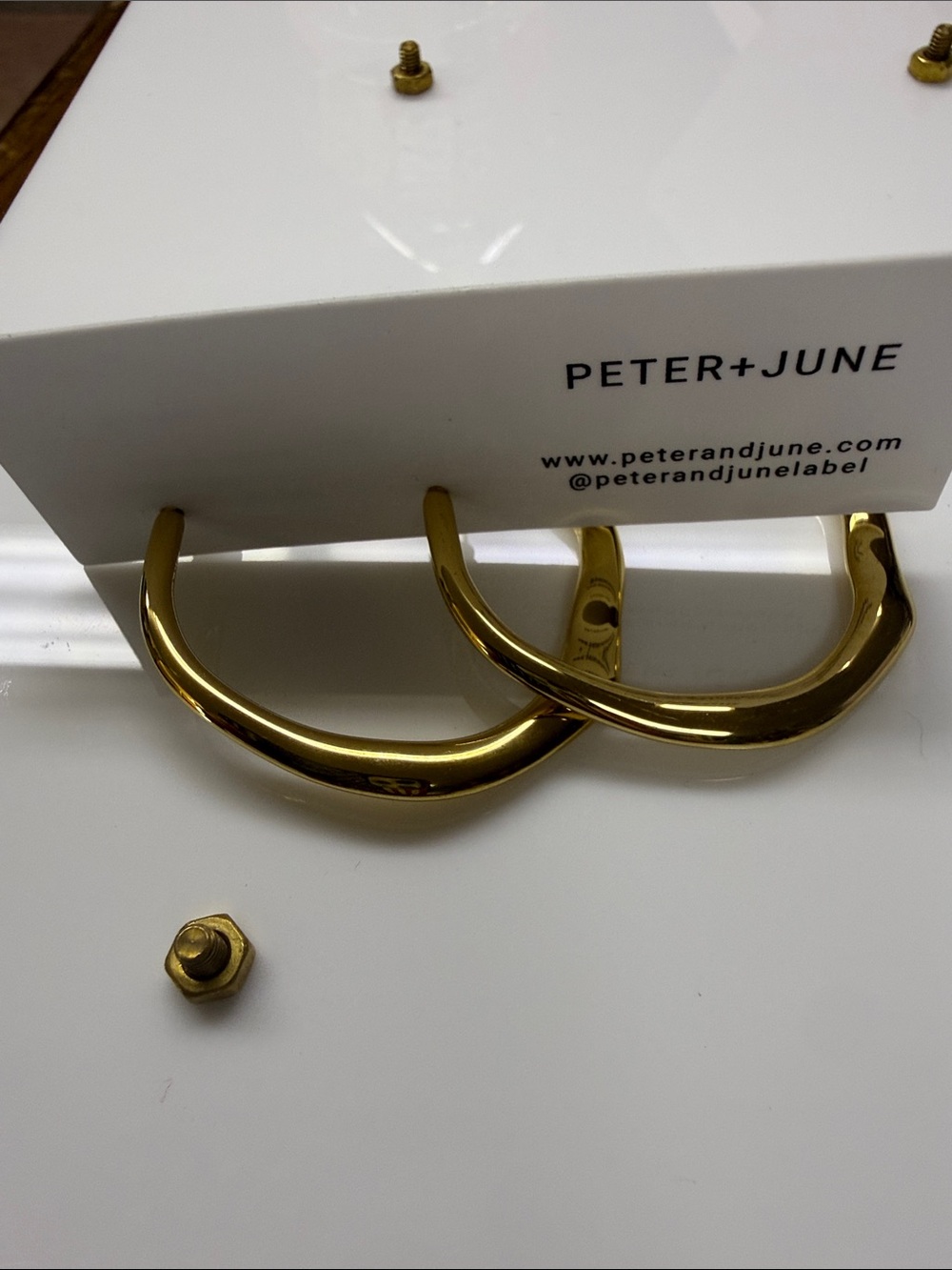 Peter+June Polished Gold Huggie Hoop Earrings